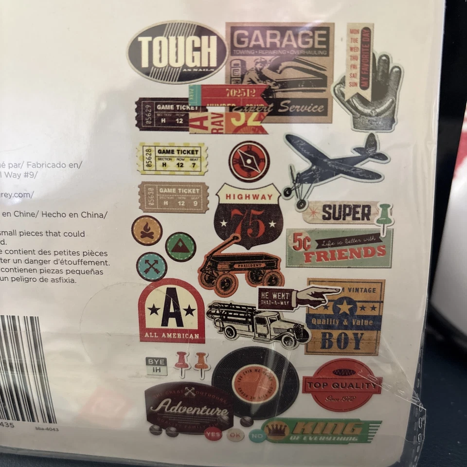 BasicGrey "HEY BOY" Chipboard  stickers retired 2012 - NEW - Image 2 of 4