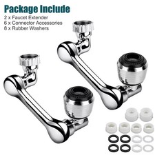 2Pcs Universal 1080 Swivel Extension Faucet Aerator Rotate Robotic Arm Extend-