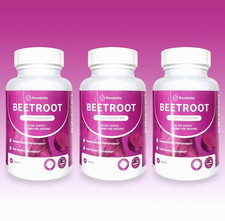 3PCS Rosabella Organic Beet Root 60 Capsules Natural Energy Boost Blood Pressure