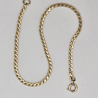 Vtg ACo 12K Gold Filled Serpentine Link Bracelet 7.25'' 1/20 12K GF Sparkle Chain