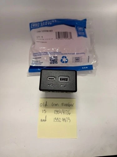 Genuine GM Black USB Port Receptacle 13558185 Chevrolet GMC Cadillac BrightDrop