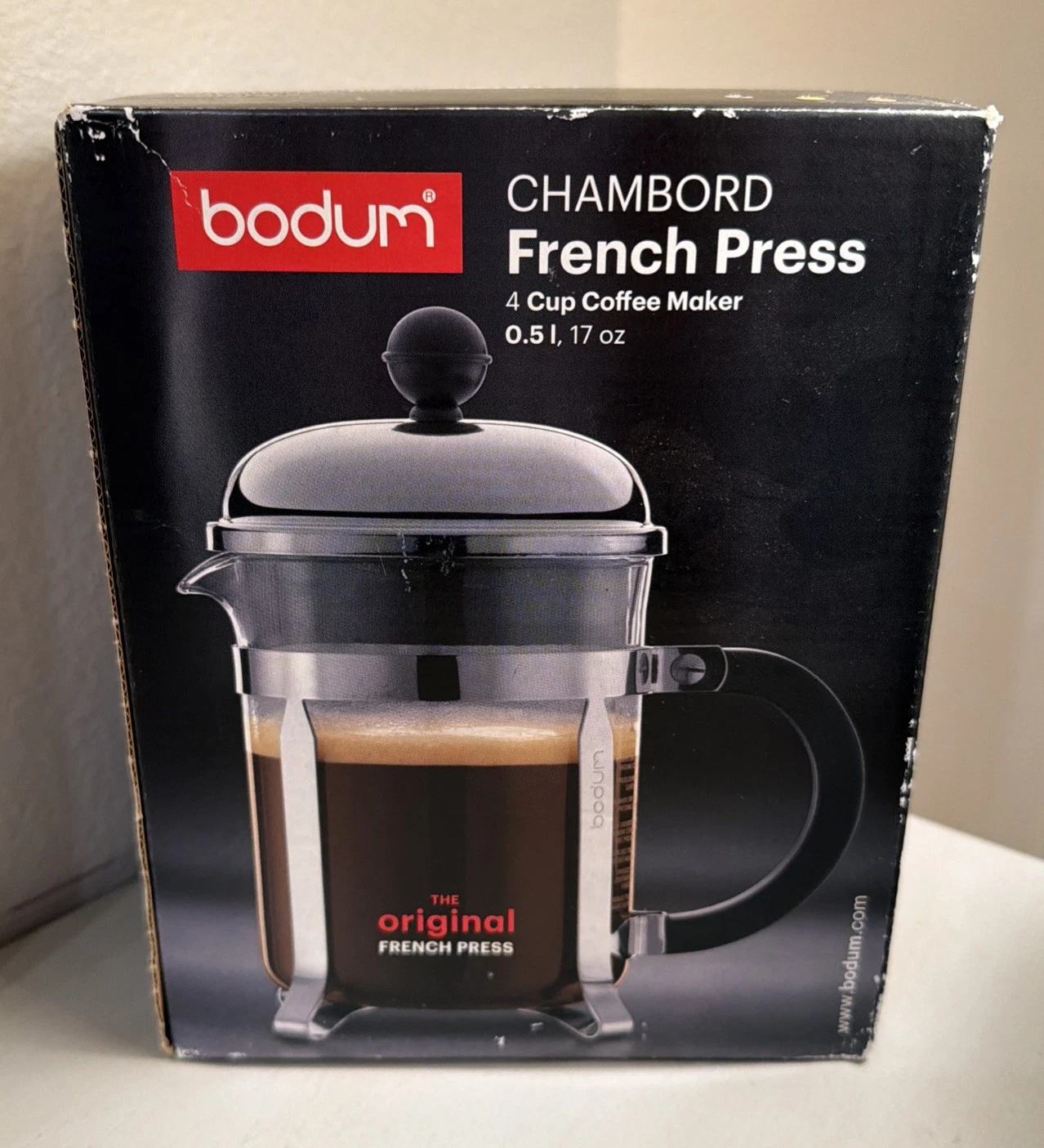 Bodum Chambord French Press 4 Cup Coffee Maker 17 Oz Open Box New