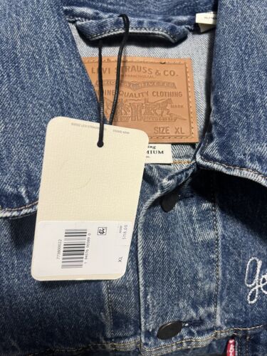 Levi's Premium Good Nature Cactus Smiley Vintage Fit Trucker Denim Jacket Sz XL - Picture 3 of 3
