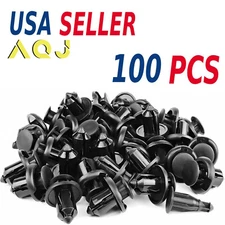 100Pcs Bumper Clips 6mm Auto Car Hole Fastener Fender Push Pin Plastic Rivets