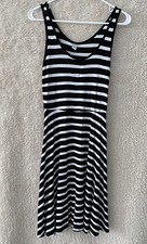 Womens OLD NAVY S soft Fit & Flare Striped DRESS A Line Sundress Summer