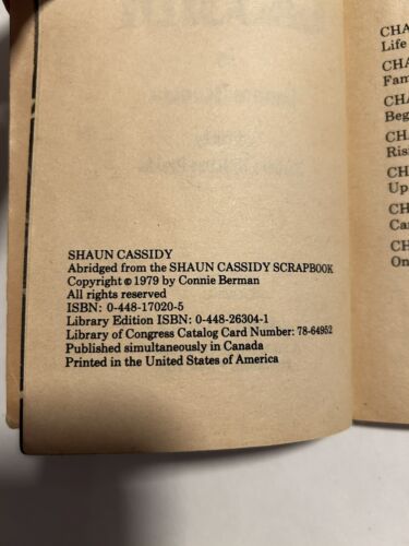 Vintage 1979 Shaun Cassidy Biography by Berman - Imagen 6 de 11