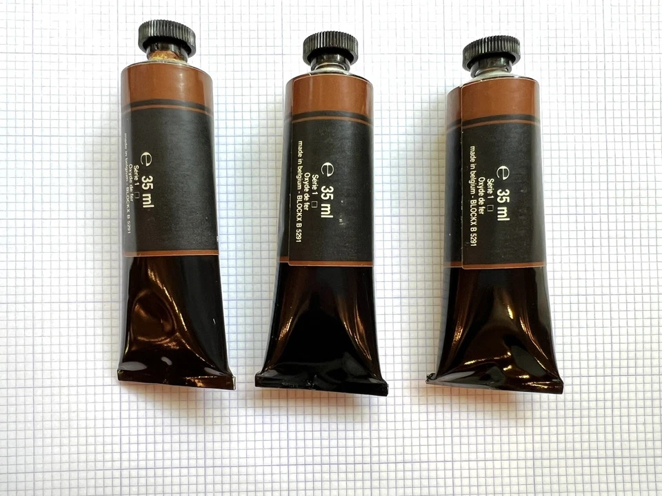 Vintage Blockx Oil Paint. Venetian Red. Box Of 3. 35 ml. - Image 2 of 4