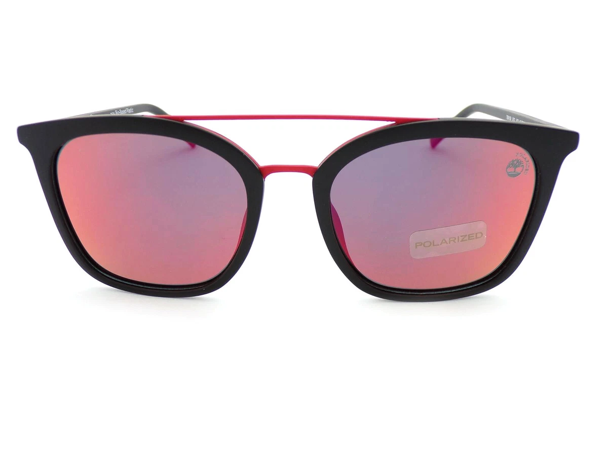 Timberland Polarized Sunglasses Black with Red Mirrored AR Lenses TB9169 05D