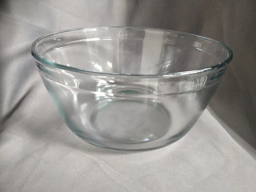 Large Vintage Anchor Hocking Clear Glass Mixing Bowl 4 Quart