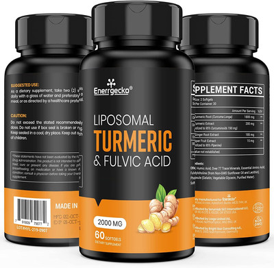 2000 mg Liposomal Turmeric Curcumin with Black Pepper & Ginger for Superior A...