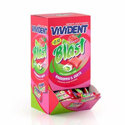Vivident Fruit Blast Strawberry-Lime Gefüllter Kaugummi ohne zucker 200 pz
