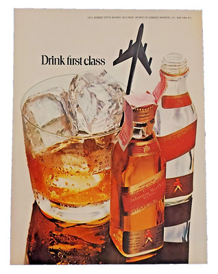 1972 JOHNNIE WALKER RED LABEL BLENDED SCOTCH WHISKEY ORIGINAL COLOR PRINT AD