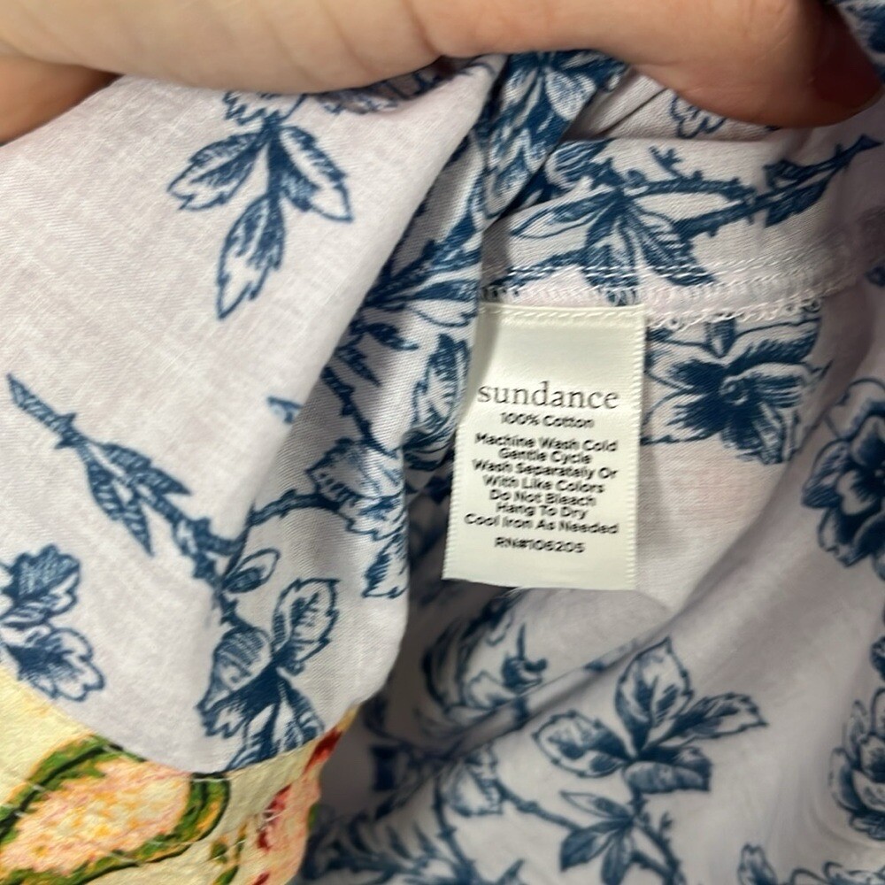 Sundance Floral Ease Patchwork Button Down Long S… - image 4