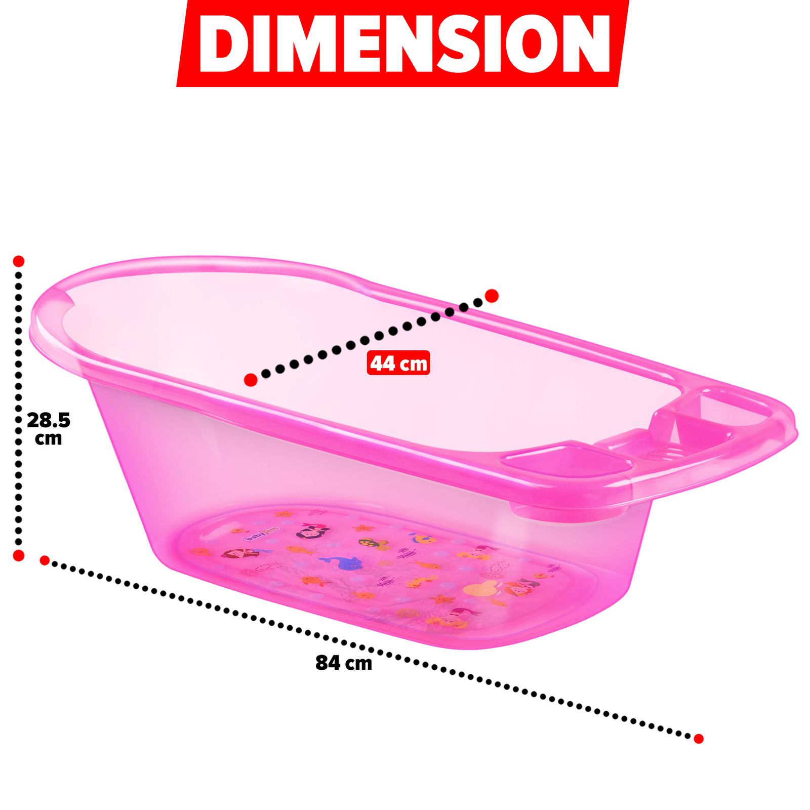 Large Baby Bath Tub Pink for Girls Kids Bathtub New Born Toddler