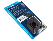 Camco 4-Inch RV Bumper Caps | Easy Removal | Durable Construction | Black, 2-pac