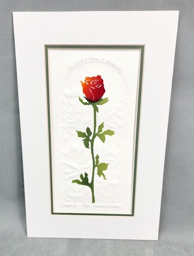 MARIANNE WIELAND Embossed "LO, HOW A ROSE IS GROWING" "ISAIAH 35" Print #79/350