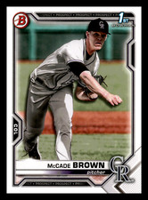 2021 1st Bowman Draft McCade Brown  Colorado Rockies #BD-59 Centered Mint