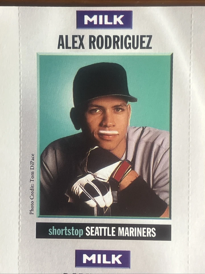 Tarjetas coleccionables Milk Mustache 1997, hoja sin cortar; Alex Rodriguez, Scott Rolen Foto 2 de 4