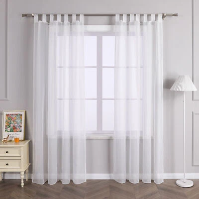 Gardinen Vorhänge Wohnzimmer Schlaufenschal Fenster Stores Voile Transparent - Bild 1 von 4