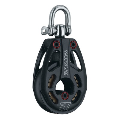 HARKEN 3226 57MM ALUMINUM LOW LOAD BLACK MAGIC BLOCK W/SWIVEL