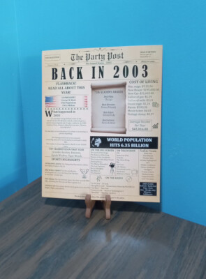  The Party Post Birthday Poster  Back In 2003  Unframed Cardstock
