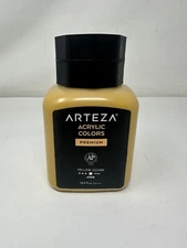 ARTEZA Acrylic Paint A104 Yellow Ochre 16.9 fl oz 500ml Jar Opaque Quick-Drying