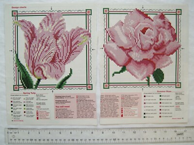 Kreuzstich Design Diagramme Frühling Tulpe & Sommerrose