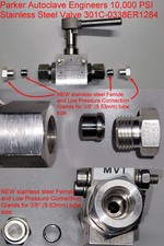 Parker Autoclave Engineers 10,000 PSI Stainless Steel Valve 301C-0338ER1284.