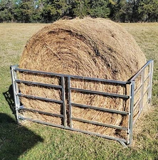 Collapsible Sheep & Goat Aluminum Round Hay Bale Feeder for 4X4, 4X5, & 4X6 Bale