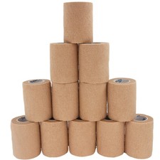 Self Adhesive Wrap Cohesive Bandages 12 Count 3 x 5 Yards, Medical Tape, Adhe...