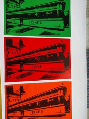 Empire Diner, dreifarbig, Werbung, Kunstwerk, Postkarten, 80er Jahre