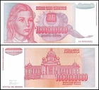 Yugoslavia / Joegoslavië  -  1.000.000.000  Dinara   (UNC)  p126  1993