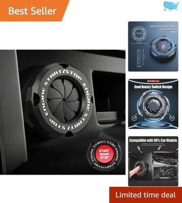 Stylish Black Push Start Button Cover - Smooth Operation & Dust Protection