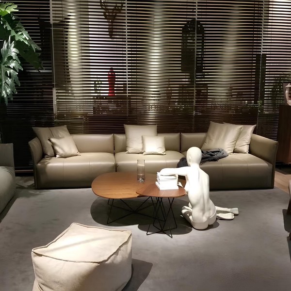 Dreisitzer Couch Polster Design Sofa Moderne 3Er Sitz Sofas Zimmer MöBel Beige-image