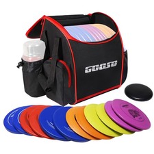GOOSO Disc Golf Set with Bag - 12 PCS Flying Discs for Medium, Red