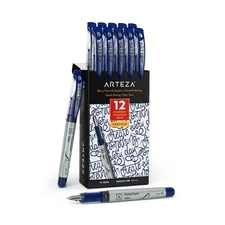 ARTEZA Disposable Fountain Pens, Pack of 12, Medium 0.9-mm Nib, Smo... Fast Ship