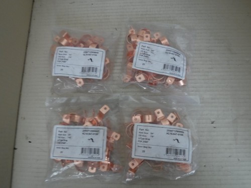 (LOT OF 100) 3/4" (OD 7/8")TWO HOLE COPPER FITTING PIPE TUBE STRAP PLUMBING