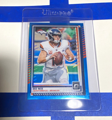 Panini 2024 Donruss Optic Bo Nix #31 Blue Prizm /399 Denver Broncos
