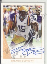malachi dupre rookie rc draft auto autograph lsu bengal tigers college #/10 2017