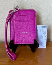 Pixie Mood Pink Pebbled Kit Card Wristlet New w/Tag Vegan RFID Blocking