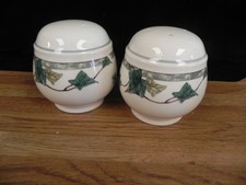 Vintage Noritake Salt And Pepper Shakers  Keltcraft Ivy Lane Pattern Ceramic