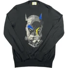 Iceberg X Batman Sweatshirt Men's Medium Black Gilmar Virgin Wool Italy Jumper