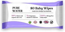 480 Unisex Baby Wet Wipes – 99% Water, Hypoallergenic, Fragrance-Free, 6x80 Bulk