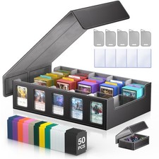 Trading Card Storage Box 5-Row 3900 Capacity, Black