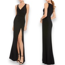 Mac Duggal Ieena Women's 8 Ruched Sleeveless Mermaid Cut Ball Gown Black Formal