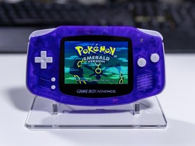 Nintendo Game Boy Advance IPS V5 Screen USB-C Charge Upgrade Transparent Purple