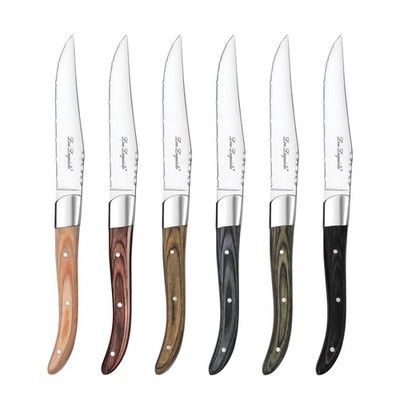 Amefa Royal Louis 6 Steak Knives Jade Multicolor Set of piece Standard Modern