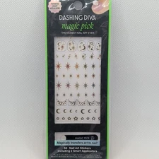 Dashing Diva Magic Pick 50+ Nail Art Stickers - Midnight Moonlight 