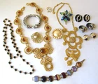LOT Vintage 1980s Estate COSTUME JEWELRY Signed Trifari KJL Swarovski