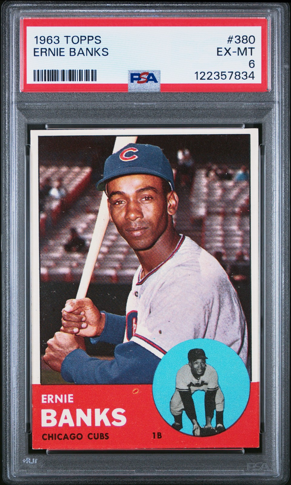 1963 TOPPS #380 ERNIE BANKS PSA 6